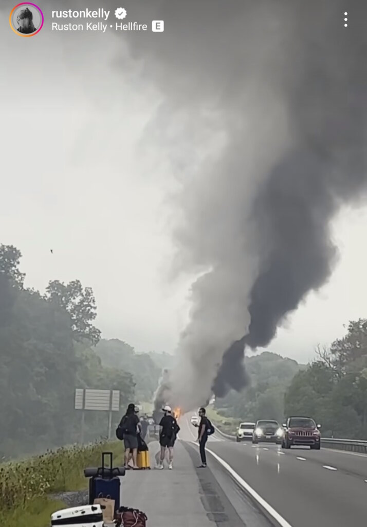 Ruston Kelly Tour Bus Catches On Fire