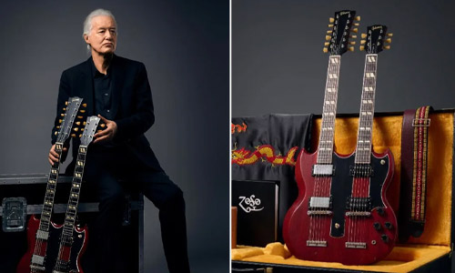 Jimmy Page and Gibson Unveil 1969 EDS-1275 Doubleneck Collector’s Edition Signature Model Guitar